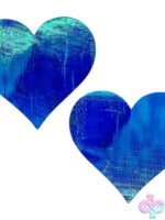 Holographic Heart Pasties Blue O/S by Popsi Lingerie