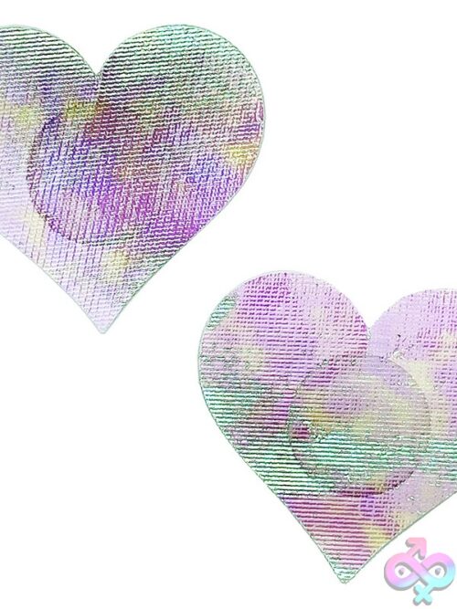 Heart Shape Hologram Pasties Pink O/S - Image 2