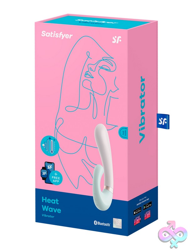 Discreet-Toys-Heat-Wave-Mint-Nu-4002569 White Warming Rabbit-Style Vibrator In Medical-Grade Silicone By Satisfyer
