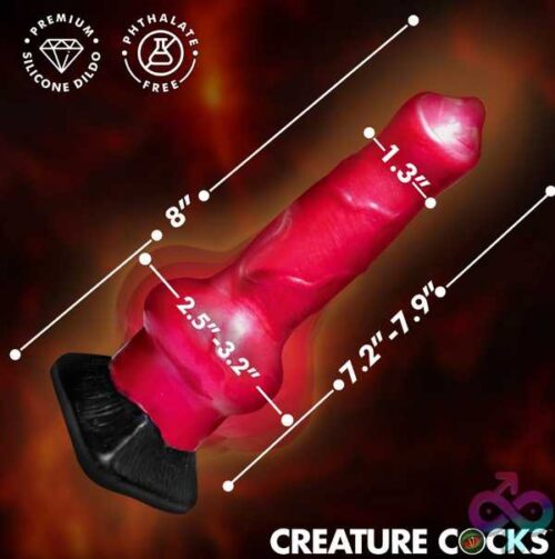 Hell Hound Inflatable Silicone Dildo - Red - Image 3