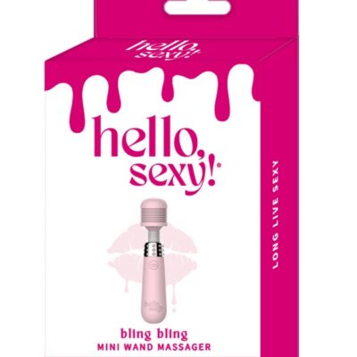 Shibari Bling Mini Wand Massager in cherry blossom pink with bendable silicone tip by Shibari