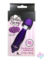 Purple rhinestone-accented mini wand vibrator with bendable silicone tip by Shibari