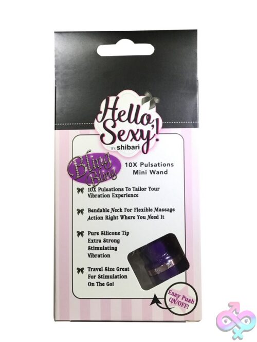 Hello, Sexy! Bling Mini Wand Vibrator In Purple - Image 3