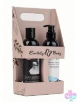 Better Together Holiday Caddy with strawberry massage oil and Waterslide lubricant in black by Earthly Body