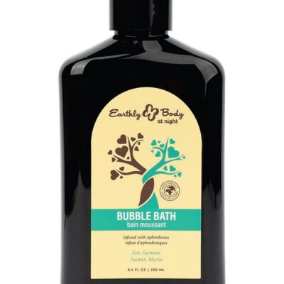 Hemp Seed By Night Sea Jasmine sulfate-free bubble bath in black bottle by Earthly Body