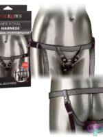 Her Royal Harness The Regal Duchess adjustable vegan leather strap-on harness in pewter by California Exotic Novelties