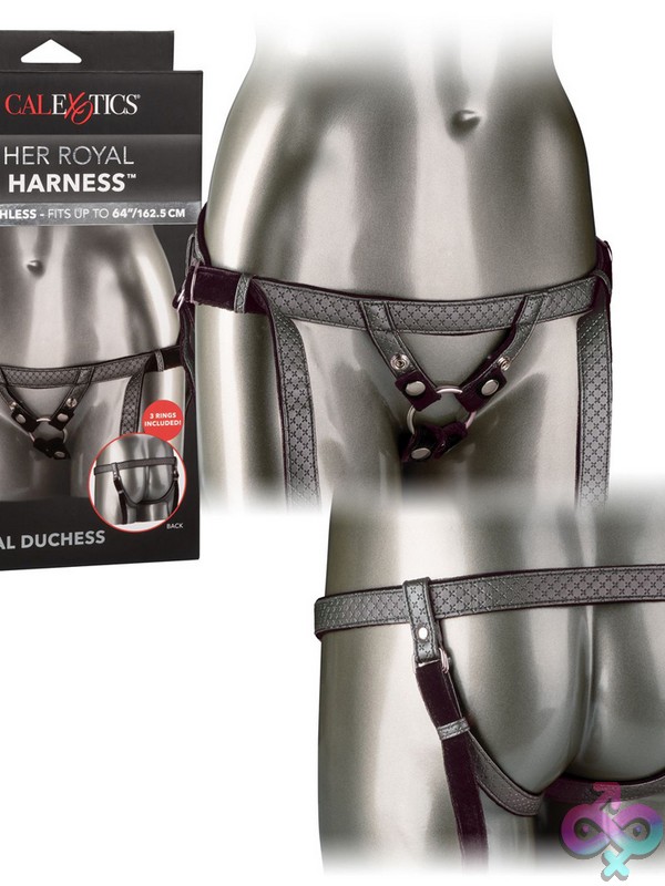 Discreet-Toys-Her-Royal-Harness-The-Regal-Duchess-Pewter-Nu-Se-1563-07-3 Her Royal Harness The Regal Duchess Adjustable Vegan Leather Strap-On Harness In Pewter By California Exotic Novelties