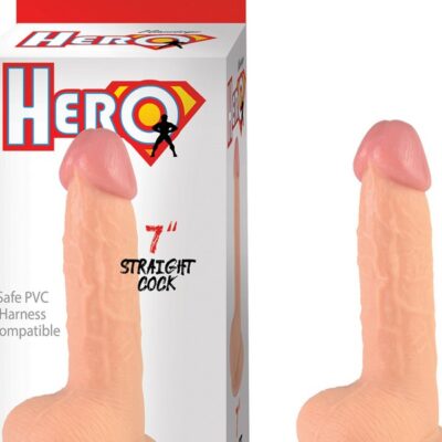 7-inch beige realistic dildo with suction cup base by Nasstoys