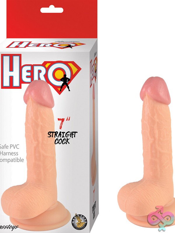 Discreet-Toys-Hero-7-Straight-Cock-Nu-Nw2990 7-Inch Beige Realistic Dildo With Suction Cup Base By Nasstoys