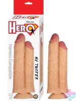 Realistic harness-compatible suction-cup dildo in beige PVC by Nasstoys