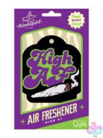 High AF novelty cardboard air freshener with fresh mint scent by Wood Rocket
