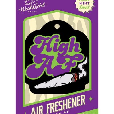 High AF novelty cardboard air freshener with fresh mint scent by Wood Rocket