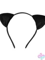 High Neck Bra, Gartered Waist Cincher & Thong Set with Cat Ears - Image 2