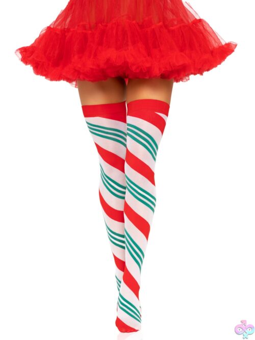 Holiday Ribbon Thigh High - Swirl - Image 2