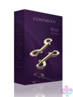 Polished gold metal restraint hooks pair by Edonista