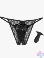 Hookup Panties Remote Lace Peek-A-Boo – Black (XL) - Image 2