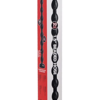 Extra-long black beaded anal snake with suction-cup base by Xr - Hosed