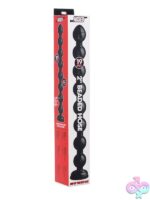 Black phthalate-free silicone beaded anal snake with suction-cup base and 8 numbered bulges by Xr - Hosed