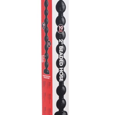 Black phthalate-free silicone beaded anal snake with suction-cup base and 8 numbered bulges by Xr - Hosed