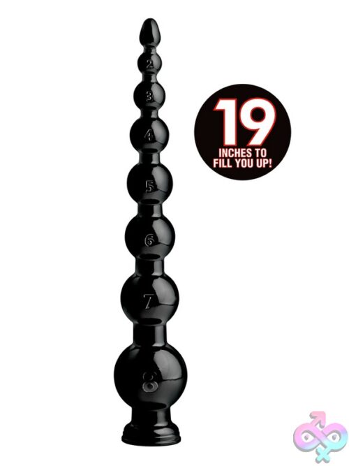 Hosed 19 Inch Graduated Bead Anal Snake – Black - Image 3