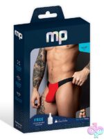 Black and red mesh bong thong with uplift pouch front and t-back by Male Power