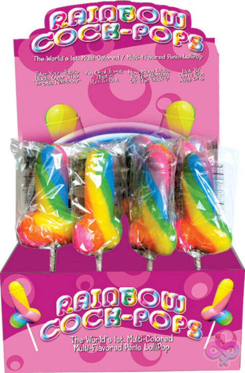Hott Products Sex Toys - Display Rainbow Cock-Pop 12 Pieces