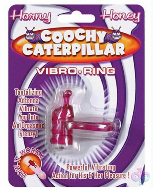 Hott Products Sex Toys - Horny Honey Vibro Ring Coochy Caterpillar - Magenta
