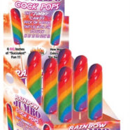 Hott Products Sex Toys - Jumbo Rainbow Cock Pops 6 Piece Display