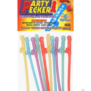 Hott Products Sex Toys - Party Pecker Sipping Straws 10 Pc Bag - 5 Assorted Colors