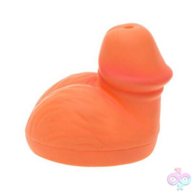 Pecker Beer Can Topper by Hott Products in orange with realistic feel for bachelorette party fun