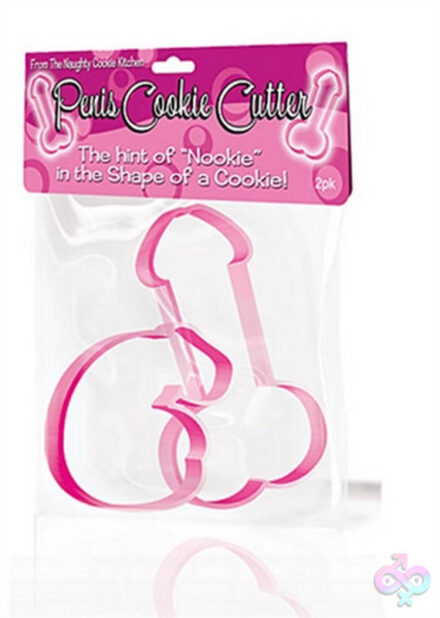Penis Cookie Cutter 2-Pack in pink by Hott Products — novelty bachelorette baking gift