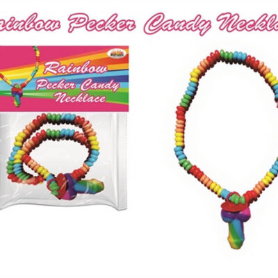 Rainbow Pecker Candy Necklace by Hott Products — colorful beaded novelty candy necklace