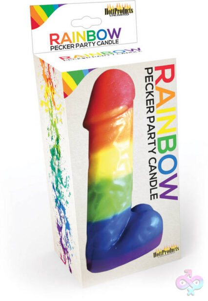 Hott Products Sex Toys - Rainbow Pecker Party Candle 7"