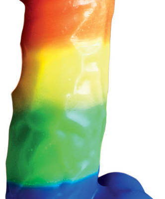 Rainbow Pecker Party Candle 7 Inches by Hott Products — multi-color novelty bachelorette gift