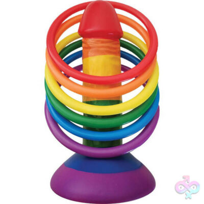 Rainbow Pecker Party Ring Toss game by Hott Products with multi-color rings