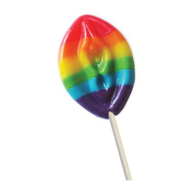 Rainbow Pussy Pop adult candy lollipop by Hott Products — multi-color fruity flavored novelty