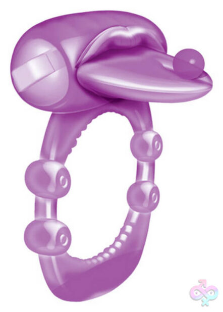 Xtreme Vibes Pierced Tongue vibrating cock ring in purple by Hott Products