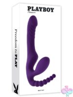Inflatable wearable four-motor couples vibrator in purple silicone by Playboy Pleasure