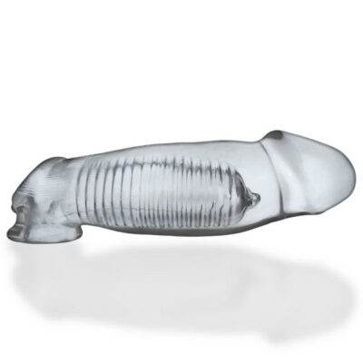Hulk Cocksheath Clear by Oxballs — textured penis extension sleeve with cocksling base