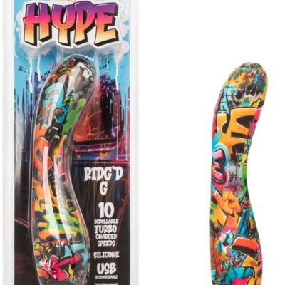 Curved ridged G-spot vibrator in multicolor silicone by California Exotic Novelties