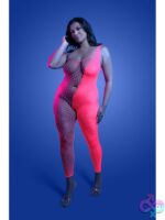 Hyperdrive Rhinestone Bodystocking – Neon Pink - Image 2
