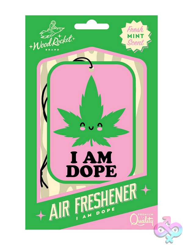 Discreet-Toys-I-Am-Dope-Air-Freshener-Nu-Vaf-017 Green I Am Dope Fresh Mint Cardboard Air Freshener With Hanging String By Wood Rocket