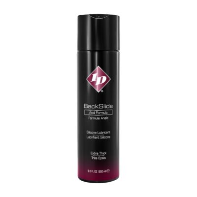 Silicone lubricant for anal sex — ID Backslide 8.5oz by I.D. Lubricants, front bottle view