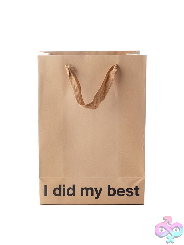 Discreet-Toys-I-Did-My-Best-3-Pack-Bag-Nu-Bag3Pk-010 I Did My Best Snarky Kraft Paper Gift Bag With Brown Ribbon Handle By Wood Rocket