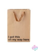 I Got This On My Way Here snarky beige Kraft paper gift bag 3-pack by Wood Rocket