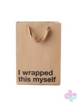 I Wrapped This Myself snarky beige Kraft paper gift bags 3-pack by Wood Rocket