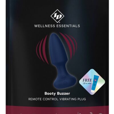 Velvety smooth blue remote control vibrating silicone plug by Id Wellness Essentials