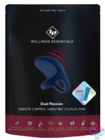 Blue dual ring couples vibrating ring with remote control by ID Wellness Essentials