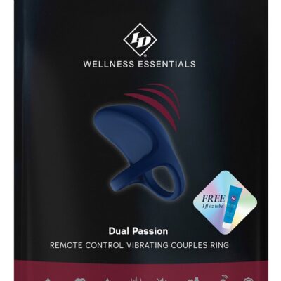 Blue dual ring couples vibrating ring with remote control by ID Wellness Essentials