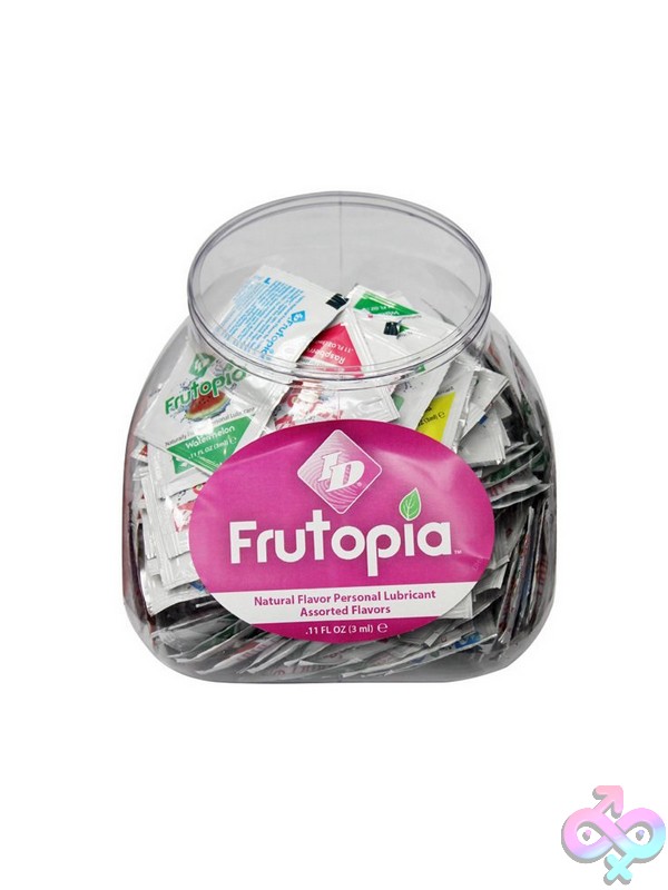Discreet-Toys-Id-Frutopia-3-Ml-Foil-Jar-288Ct-Nu-Iddtxfj3 288-Count Bulk Display Case Of Id Frutopia Clear Flavored Water-Based Lube Foil Jars By Id Lube